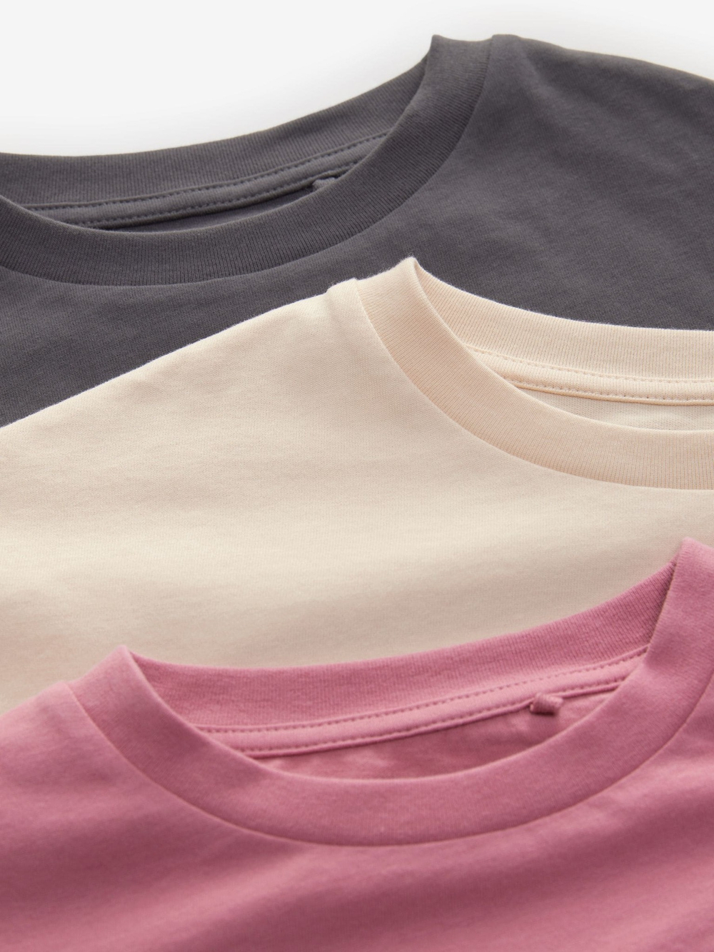 Футболка для девочки Next N94-119, 3 шт., Розовый, Бежевый, Темно-серый