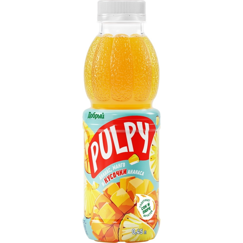 Палпи Напиток с Соком и Кусочками Ананаса 0,45л