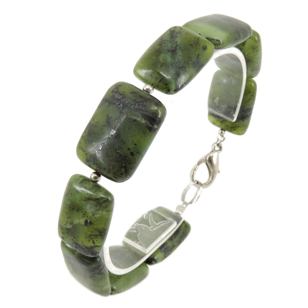 Браслет "Багет" нефрит светлый