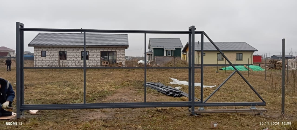 Ворота откатные САДОВЫЕ проем 5 м высота 2м