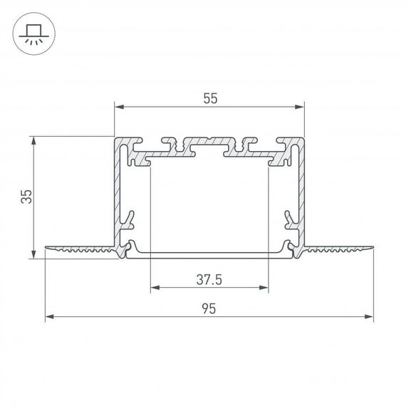 Профиль Arlight SL-Linia55-Fantom-2500 Seamless Anod 029507