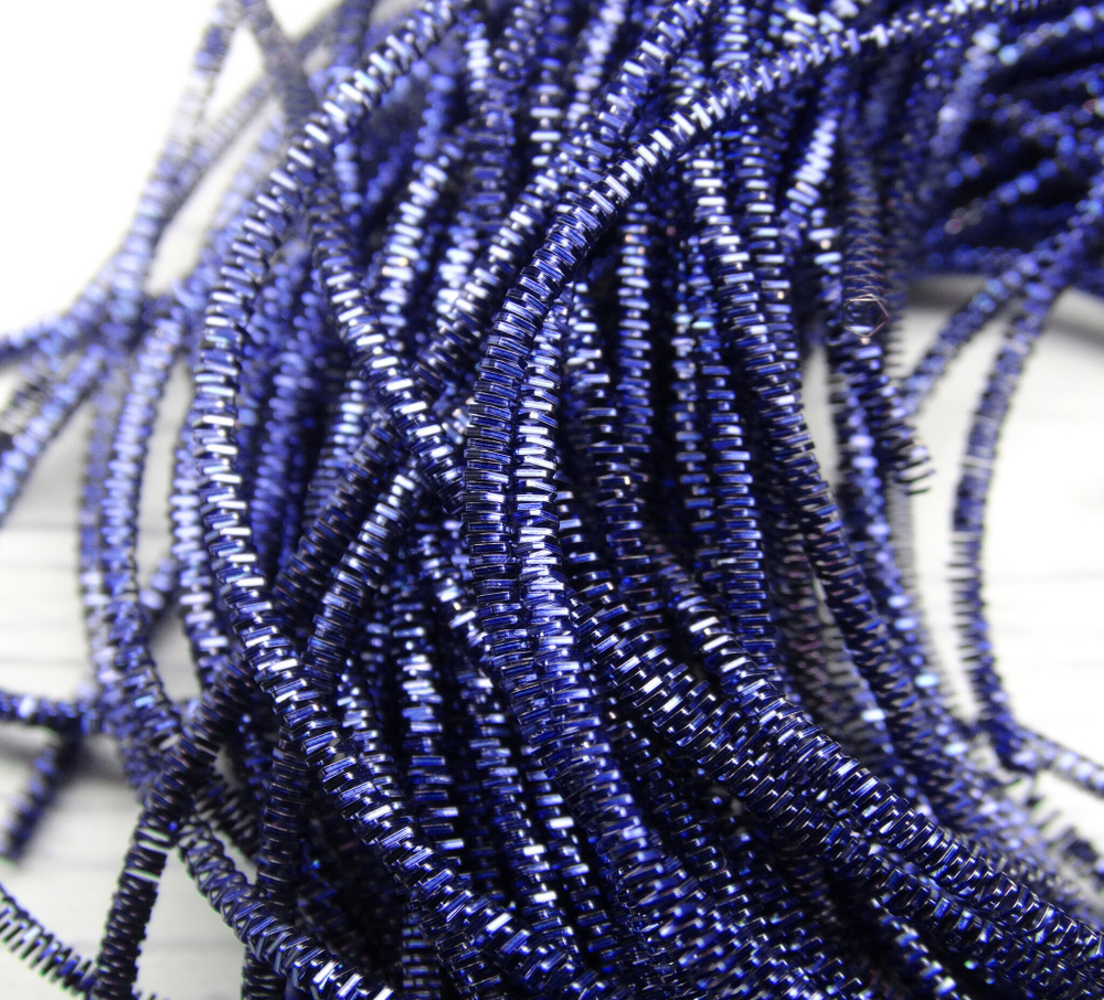 ТК028НН1 Трунцал (канитель), цвет: синий, размер: 1,5 мм, 5 гр.