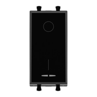 Выключатель двухполюсный одноклавишный модульный, "Avanti", "Черный квадрат", 1 модуль