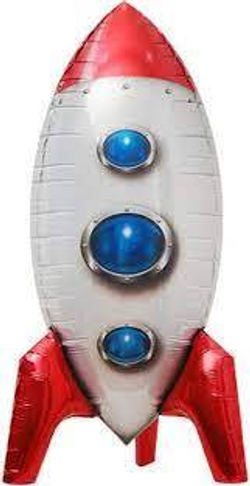 Шар (32""/81 см) Фигура, 3D Ракета, Красный, 1 шт. 7п. А077 Д197