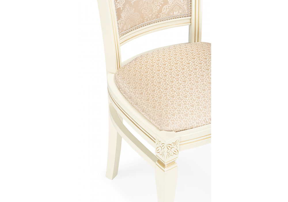 Стул деревянный Woodville Mariano линур блекл комби, слоновая кость