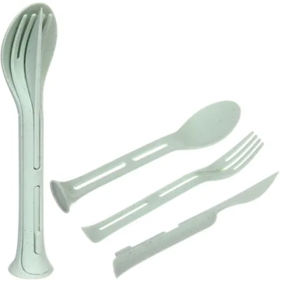 Набор столовых приборов «ЭкоЛайф» 3шт (ложка, вилка, нож) мятный
