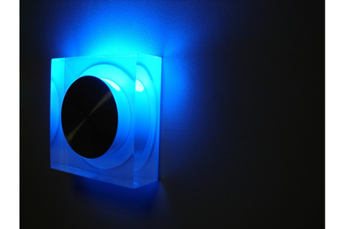 FL55SH-SP  BLUE LED свет.квад, встр. в стену 1*1W