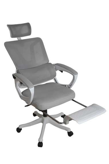 Кресло для руководителя Gramber С26 Сетка серая/Ткань серая/Белый