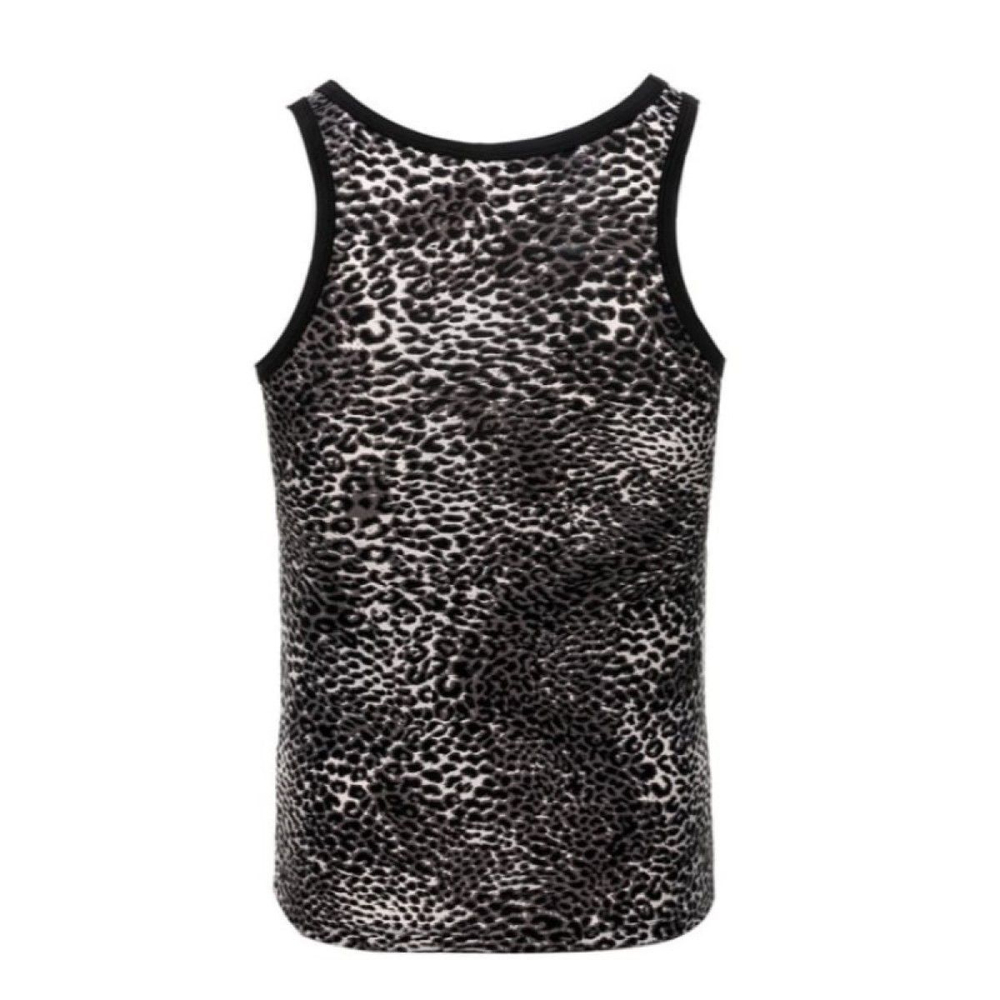 Серая мужская майка с леопардовым принтом (Размер: L) (Цвет: серый)