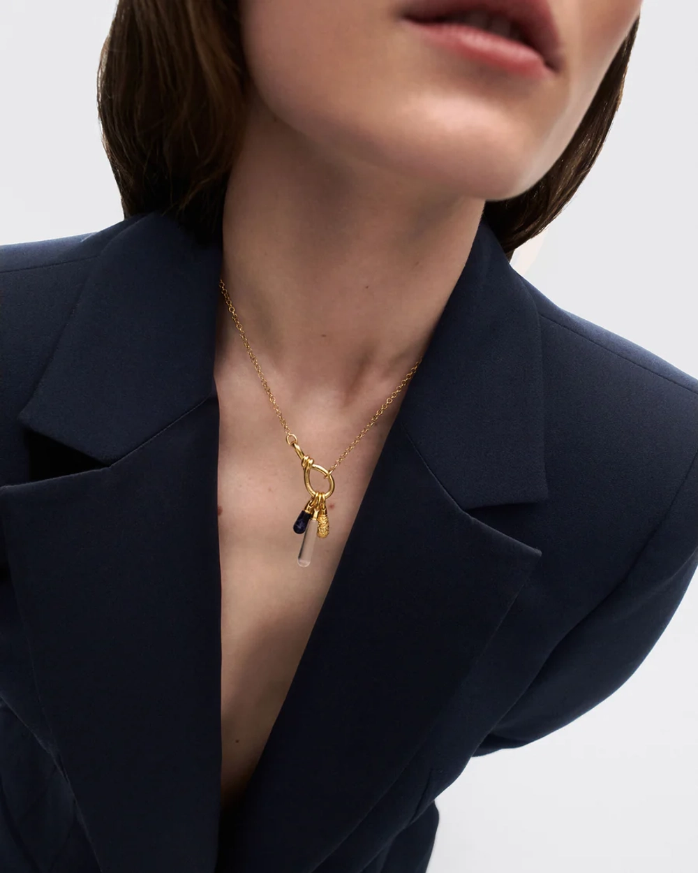 Подвеска Sodalite Drop серебро 925 пробы покрытое золотом