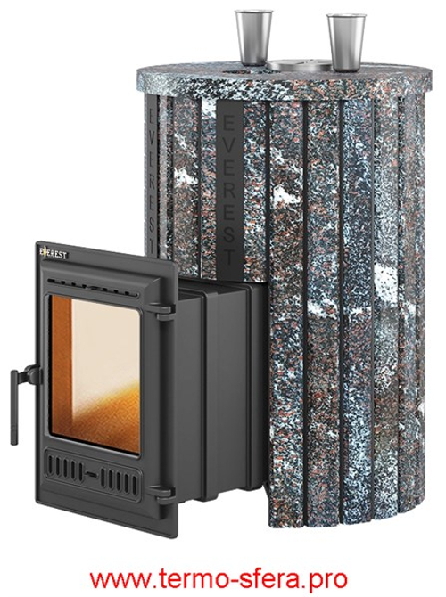 Печь для бани Эверест "Steam Master 30 ЧУГУН" Ламель Амфиболит, S-20