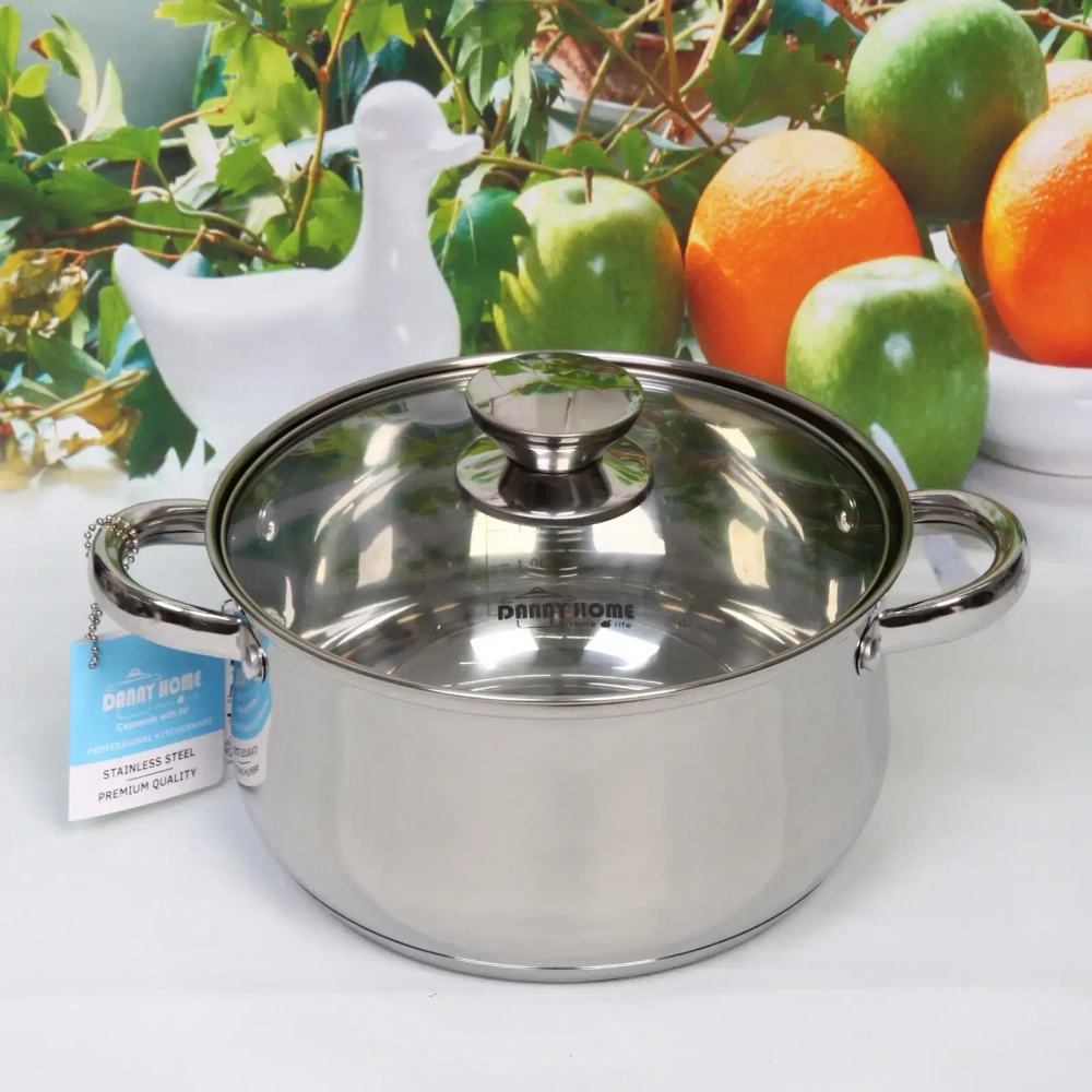 Набор посуды из нержавеющей стали EMMA 3 предмета (3 кастрюли 1,9л, 3,6л, 6,1л), DH12-3