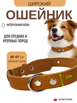 Ошейник для собак средних и крупных пород регулируемый оранжевый