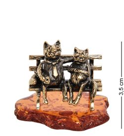 Народные промыслы AM-1053 Фигурка «Коты Пара» (латунь, янтарь)