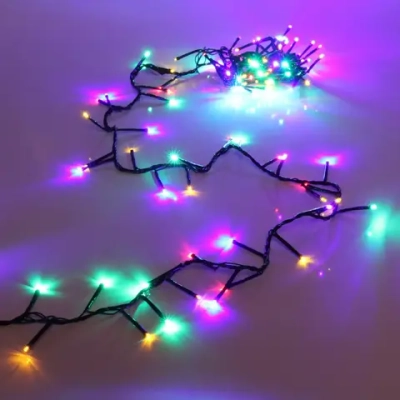 Гирлянда для дома НИТЬ «Твинкл Лайт» 3 м 100 ламп LED, черн.пров, 8 реж, IP-20. Мультицвет (возможность соединения)