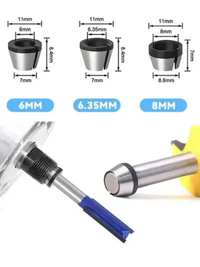 YICITY Цанга для фрезера 8 мм / 6 мм / 6,35 мм, цанговый зажим для станка. 8 шт