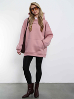 Худи женское оверсайз с начесом basis Розовая Пудра