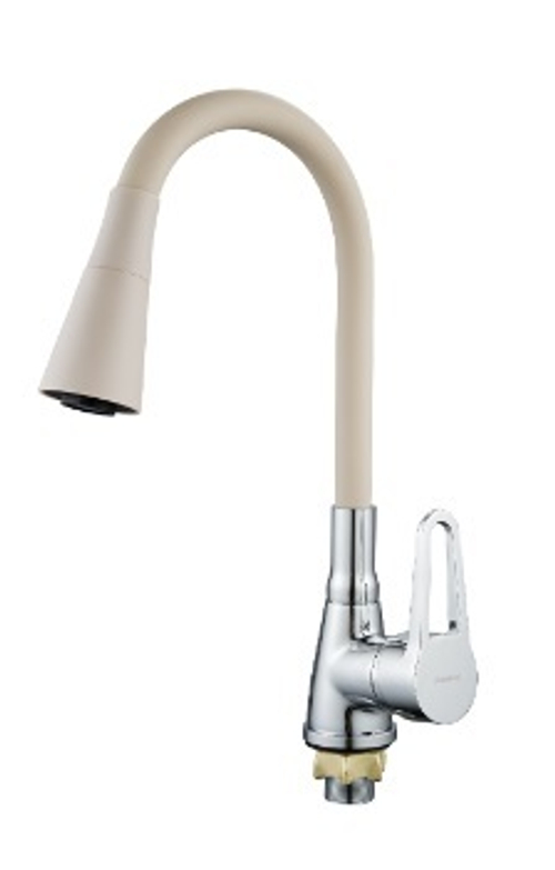 R0693F-6 Кух. смеситель с гибким изливом, цинк, цвет хром