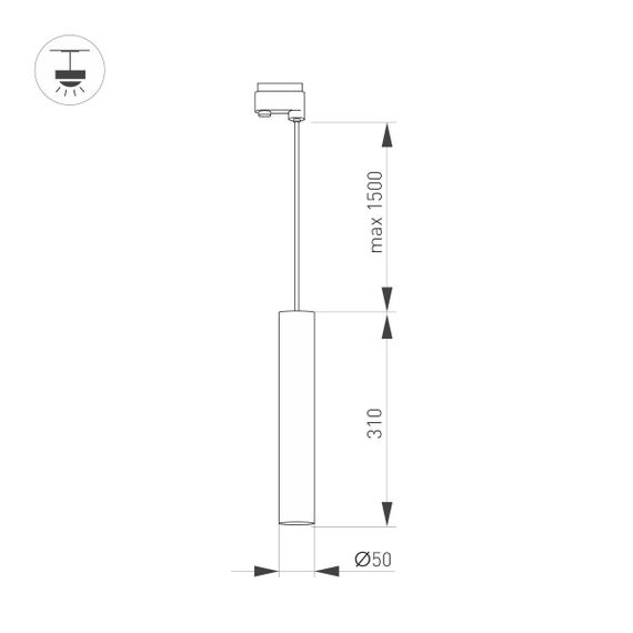 Трековый светодиодный светильник Arlight LGD-Pipe-Track-Hang-2TR-R50-9W Warm3000 037433
