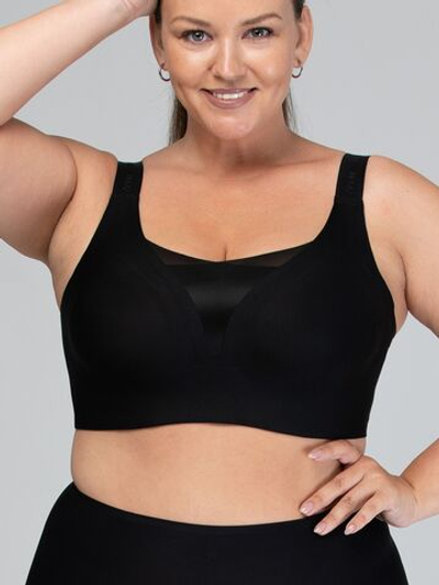 Бесшовный бюстгальтер для большой груди (Размер: XL) (Цвет: черный)