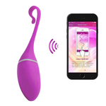 Фиолетовое силиконовое виброяйцо 16см с управлением через приложение Realov Irena I App Controlled Egg Purple