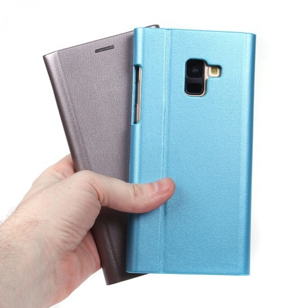 Чехол-книжка для Samsung Galaxy A8+ (2018), 010885 Голубой
