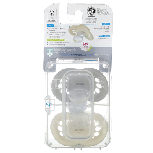 MAM, Original, соска для детей от 16 месяцев, Colours of Nature, 2 шт.