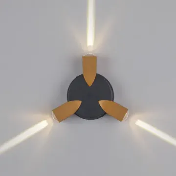 Уличный настенный светодиодный светильник 3W 4000К 380633 чёрный/золото Dito Lightstar