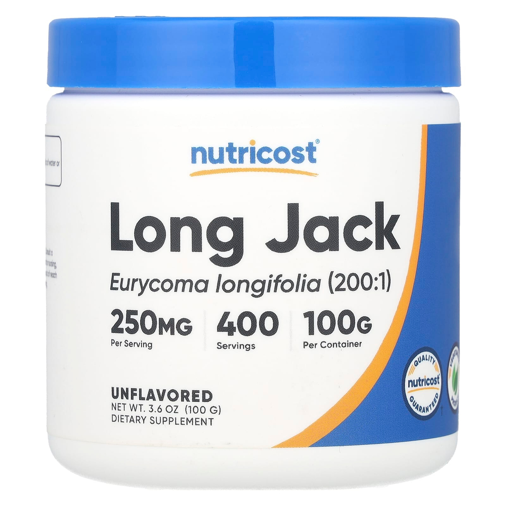 Nutricost, Long Jack, без добавок, 100 г (3,6 унции)