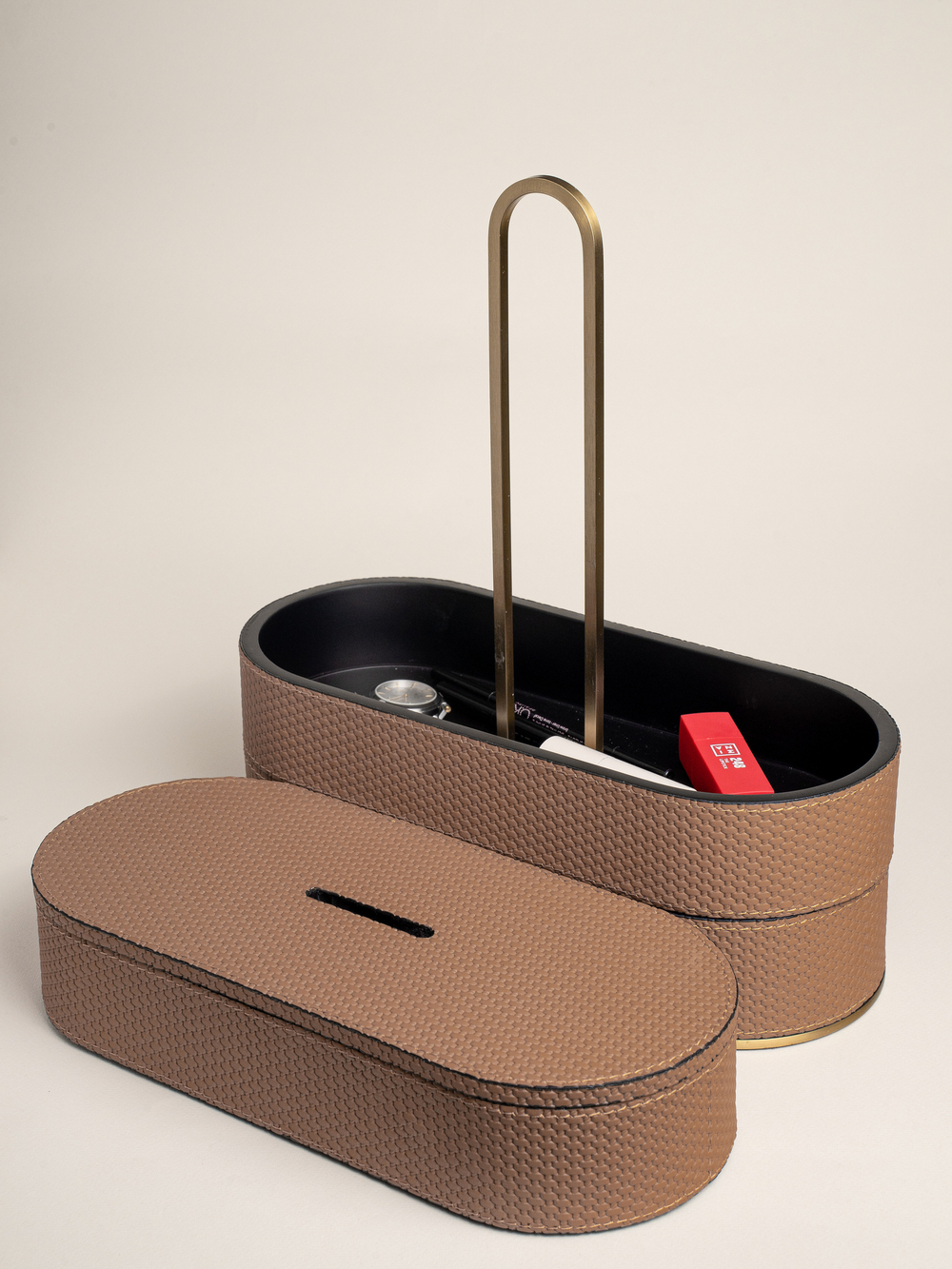 Шкатулка Трансформер овальная коричневая