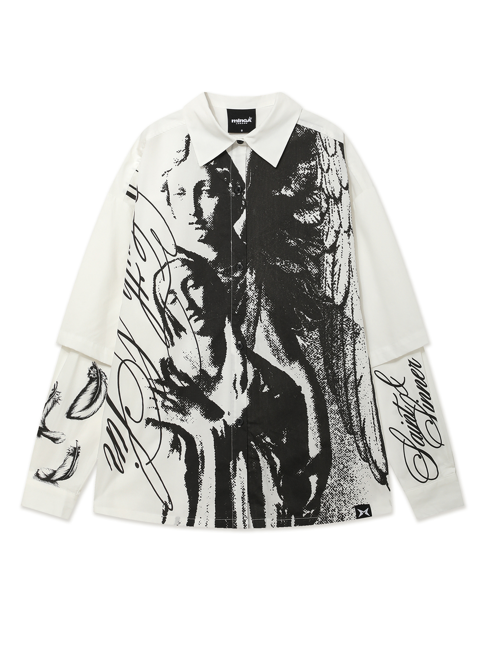 Женская Рубашка Cold Virtue White Angel Cursive Graphic