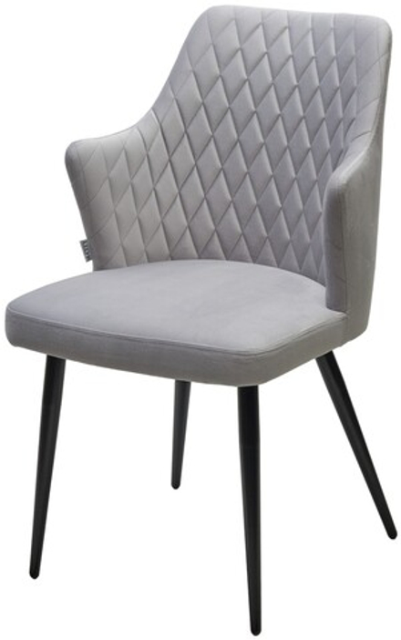 Стул М-City DISAUR Герман (Herman) поворотный на 360 градусов, Bm-4 Светло-серый, Велюр, Черный каркас