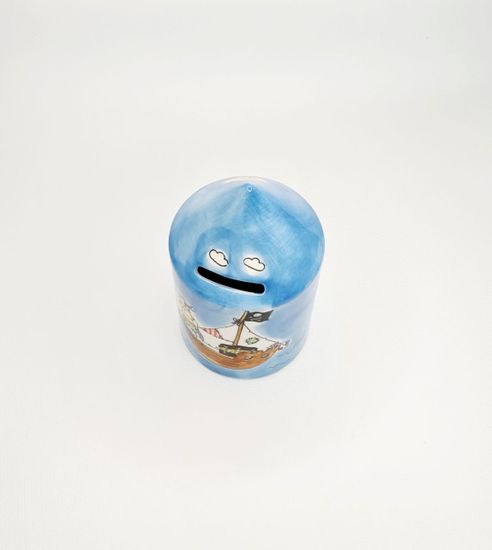 Копилка с пиратами в форме карандаша, керамическая