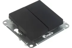 Выключатель Systeme Electric ATLASDESIGN 2 клавиши проходной карбон 36222