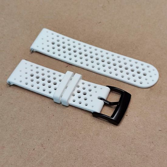 Силиконовый дышащий ремешок Suunto 24 mm для 9 / 9 Baro / 7 / D5 / Spartan Sport быстросъемный (Athletic 1) короткий (Белый)