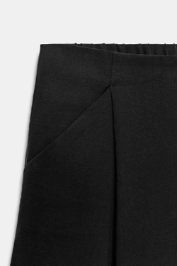 ZARA БРЮКИ-КЮЛОТЫ С ЗАЩИПАМИ, ЧЕРНЫЙ