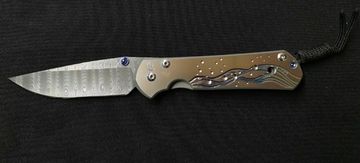 Складной нож Chris Reeve Sebenza Seagrass SSEDAMSL с клинком из стали Stainless Damascus, рукоять титан