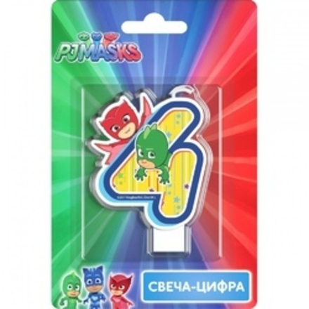 Свеча Цифра 4, Герои в масках, 8см