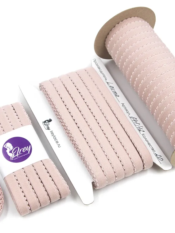 168 641/12 ОПТ Резинка отделочная Lauma Fabrics, 12 мм, серебристый пион 168