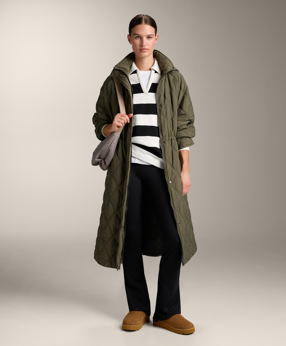 Oysho Поло в полоску из пике с хлопком, черный