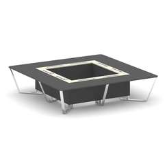 Steel Meet Стол переговорный квадратный MMK-PR.B.SP-16K Антрацит/Ваниль Глянец/Нержавеющая Сталь/Хро