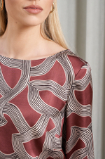 22882 Блузка женская (бордовый принт)