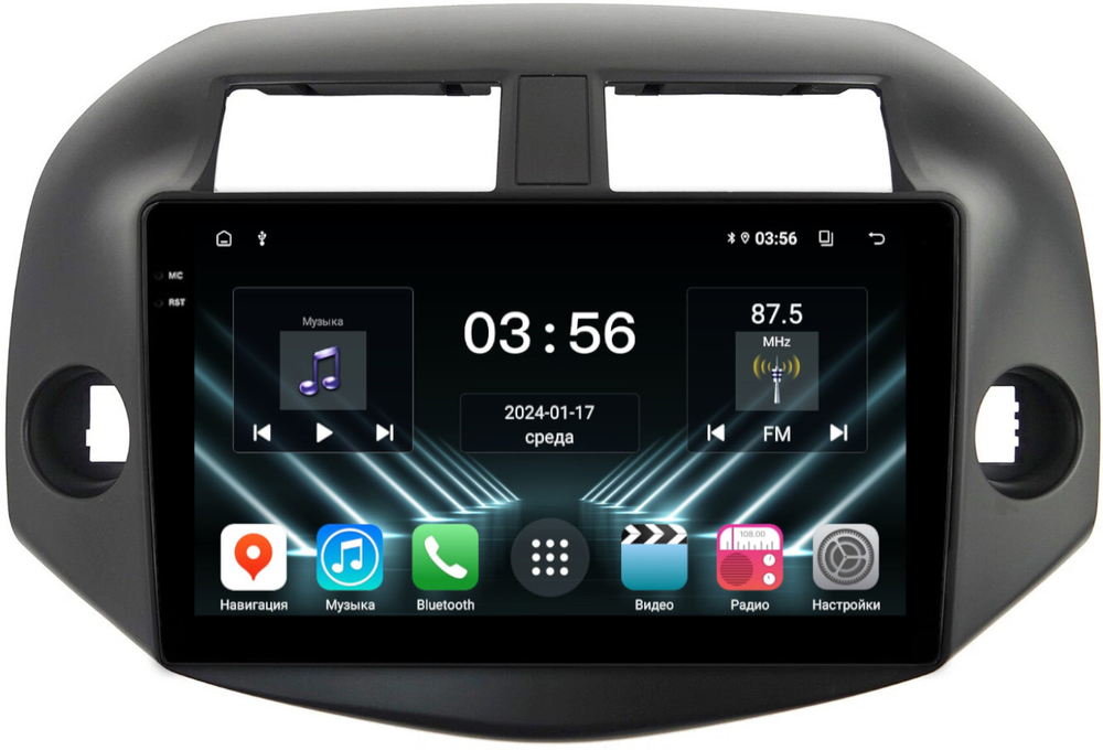 Магнитола для Toyota RAV4 3 2005-2012, Vanguard - FarCar DX018M монитор 10.36" IPS на Android 13, 4+64Гб, CarPlay