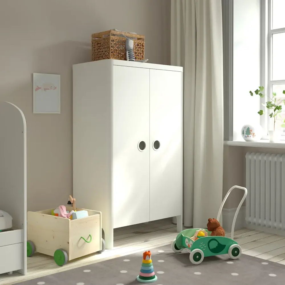 Шкаф детский - IKEA BUSUNGE, 80x139 см, белый, БУСУНГЕ ИКЕА
