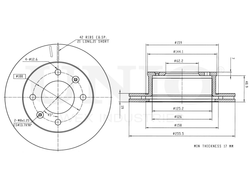 Диск тормозной передний UNIO BRD-20100