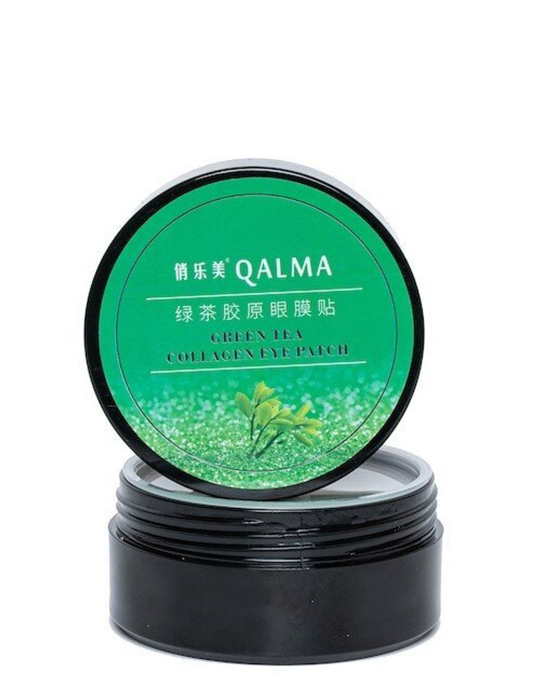 Патчи для глаз Qalma с Зеленым чаем коллагеновые Green Tea, 60 шт / 84 г