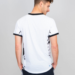 Мужское теннисное поло BIDI BADU Melbourne V-Neck T-Shirt Men - White, Black