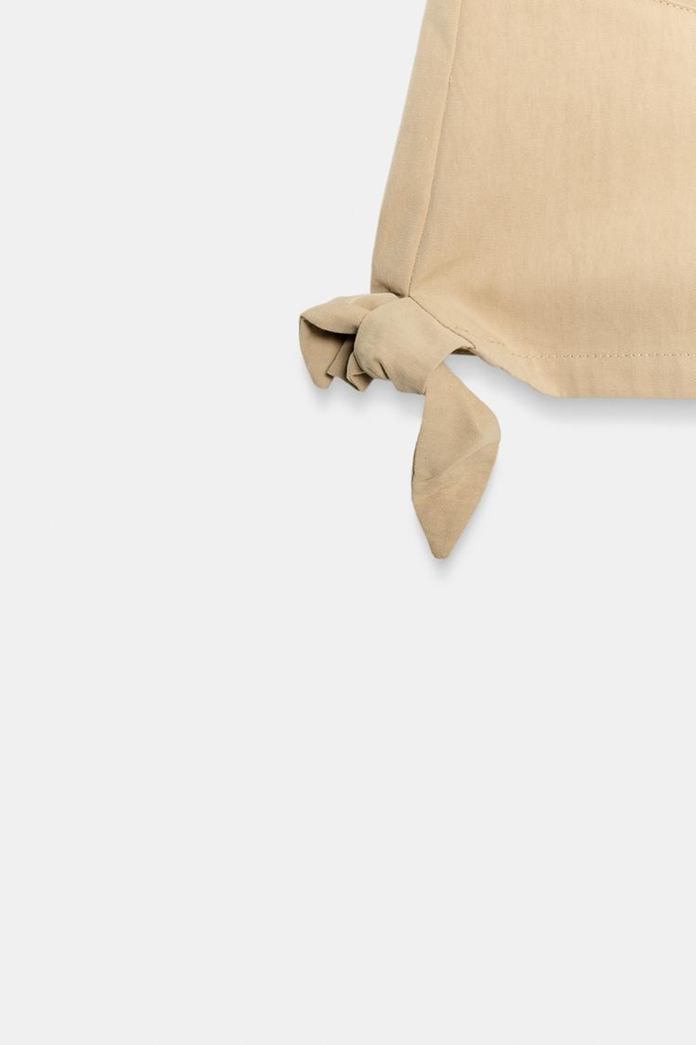 ZARA МИНИ-ШОРТЫ С БОКОВЫМИ ЗАВЯЗКАМИ, ПЕСОЧНЫЙ