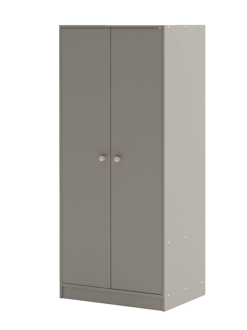 Шкаф для одежды, 74х55х175, Марм, распашной, в прихожую, со штангой и полкой, серый, Dipriz