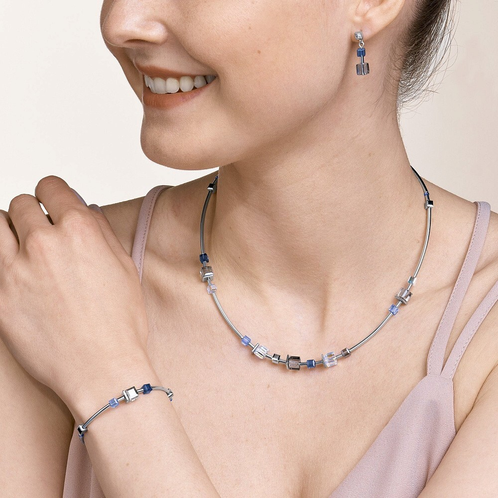 Серьги Coeur de Lion Crystals Blue 5026/21-0700 цвет серебряный, серый, голубой